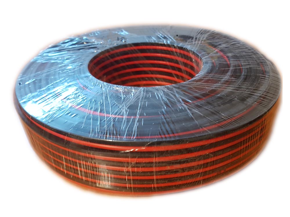 4290-50: Lautsprecherkabel 2x1,5 mm² CCA rot/schwarz Ring 50m